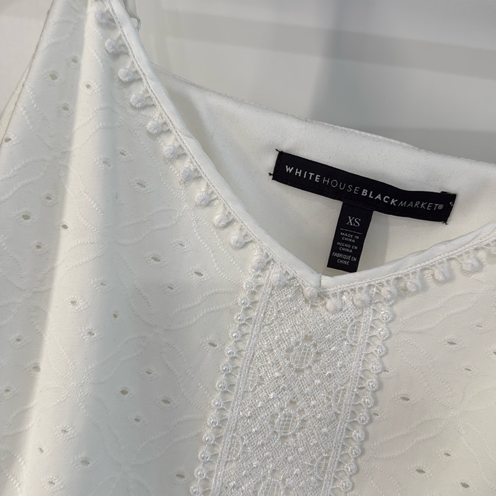 Eyelet camisole white size XS